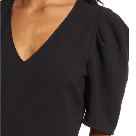 Chelsea28 Puff Sleeve Black Jumpsuit size medium NWT - Picture 3 of 9